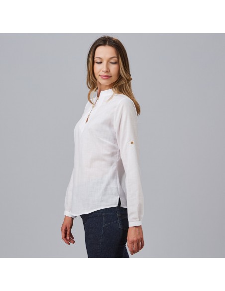 CAMISA MUJER FALSO LINO FLORA