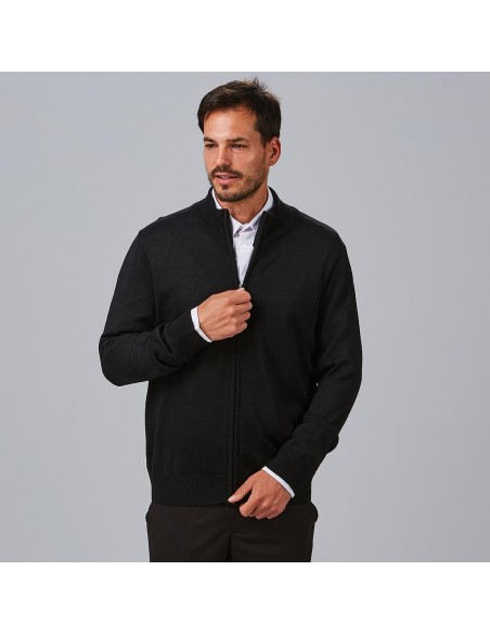 CARDIGAN HOMBRE PUNTO FINO CON CREMALLERA