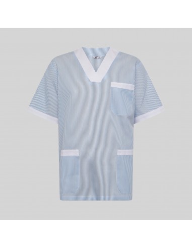 BLUSA SANITARIO UNISEX PICO VICHY COMBINADA