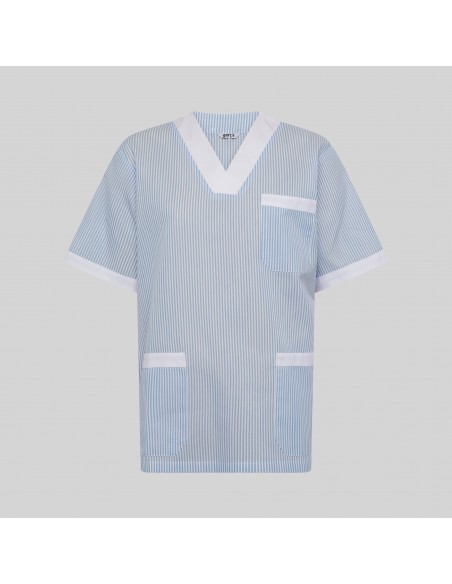 BLUSA SANITARIO UNISEX PICO VICHY COMBINADA