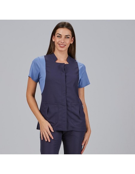 BLUSA MUJER BOTON OCULTO M/C CARMINA