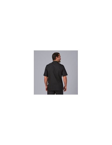 CHAQUETA COCINA UNISEX POPELIN FINO NEGRO M/C