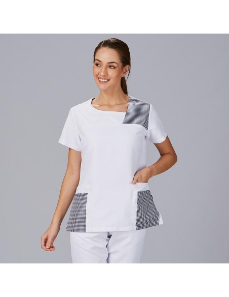 BLUSA MUJER CERRADA COMBI NAVAS