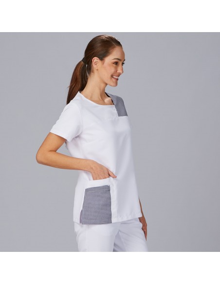 BLUSA MUJER CERRADA COMBI NAVAS