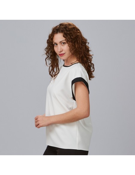 BLUSA MUJER MANGA CORTA VUELTA