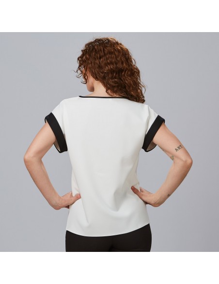 BLUSA MUJER MANGA CORTA VUELTA