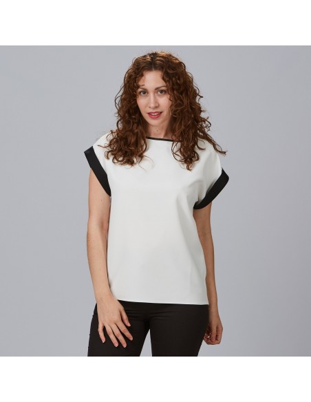 BLUSA MUJER MANGA CORTA VUELTA