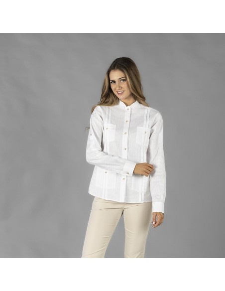 GUAYABERA MUJER CUELLO MAO ISABELA