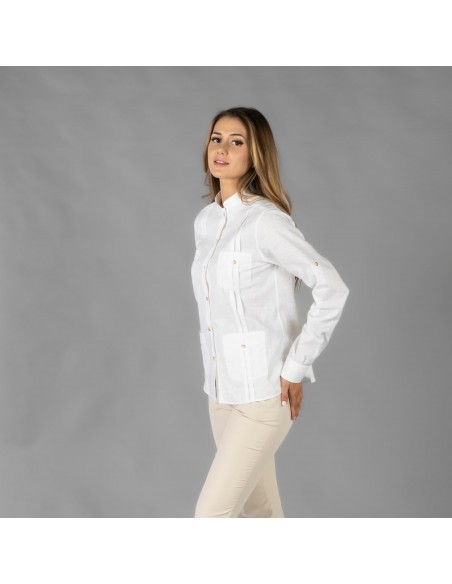 GUAYABERA MUJER CUELLO MAO ISABELA