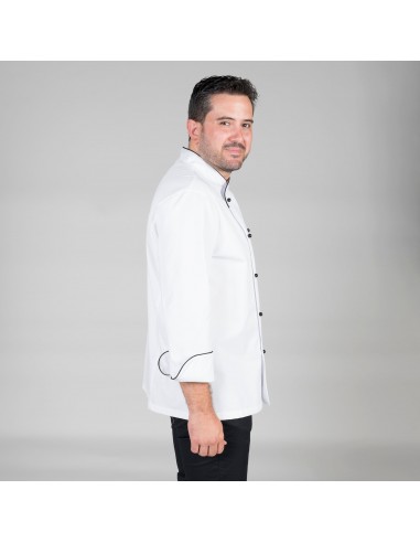 CHAQUETA COCINA UNISEX NAPOLES BLANCA VIVO COLOR