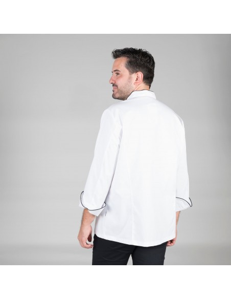CHAQUETA COCINA UNISEX NAPOLES BLANCA VIVO COLOR