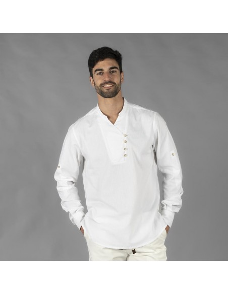 CAMISA HOMBRE CHAMBRAY CUELLO MAO NIAS