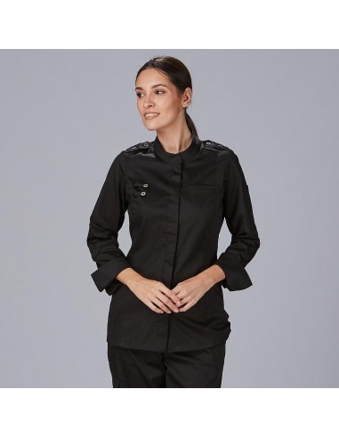 CHAQUETA COCINA MUJER SATÉN ALGODÓN SOLA