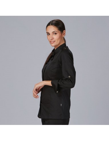 CHAQUETA COCINA MUJER SATÉN ALGODÓN SOLA