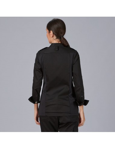 CHAQUETA COCINA MUJER SATÉN ALGODÓN SOLA