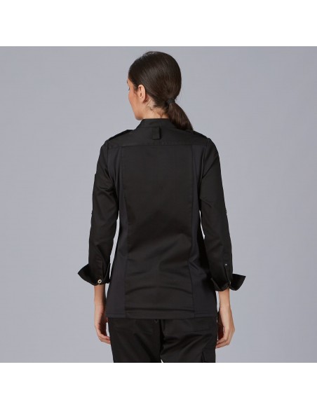 CHAQUETA COCINA MUJER SATÉN ALGODÓN SOLA