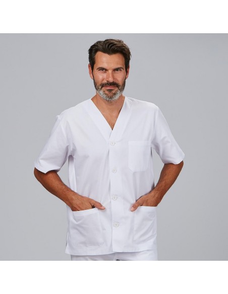 BLUSA SANITARIO UNISEX PICO BOTONES