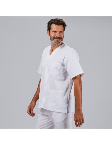 BLUSA SANITARIO UNISEX PICO BOTONES