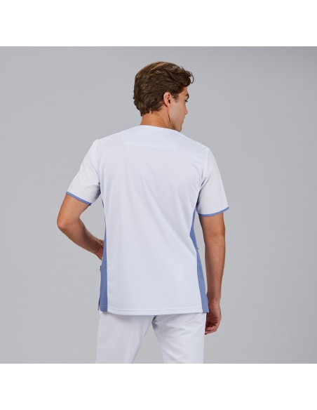 BLUSA HOMBRE ESCOTE PICO COMBINADA MANGA CORTA GAEL