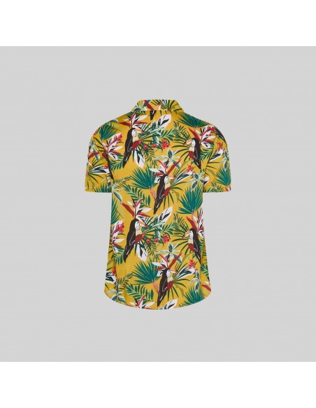 CAMISA MUJER CUELLO SOLAPA HAWAIANA
