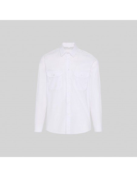 CAMISA UNISEX CHARRETERAS MANGA LARGA ELASTAN