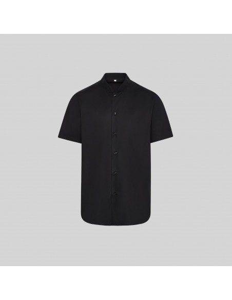 CAMISA HOMBRE MANGA CORTA CUELLO MAO SLIM FIT ELASTAN
