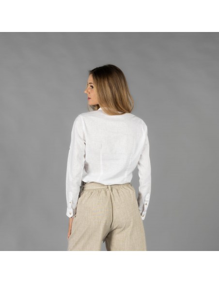 CAMISA MUJER LINO/COTTON CUELLO MAO KAULA
