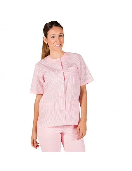 BLUSA SANITARIO UNISEX ABOTONADA VICHY COMBINADA