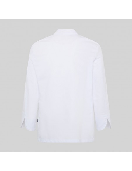 CHAQUETA COCINA UNISEX BOTON FORRADO M/L BLANCA