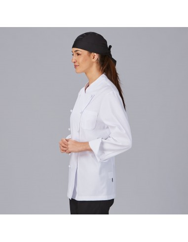 CHAQUETA COCINA UNISEX BOTON FORRADO M/L BLANCA