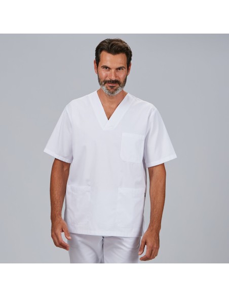 BLUSA SANITARIO UNISEX PICO SARGA BLANCA