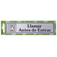 Rotulo "llamar antes de entrar"