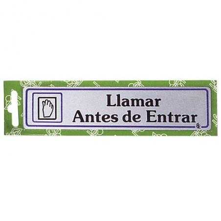 Rotulo "llamar antes de entrar"