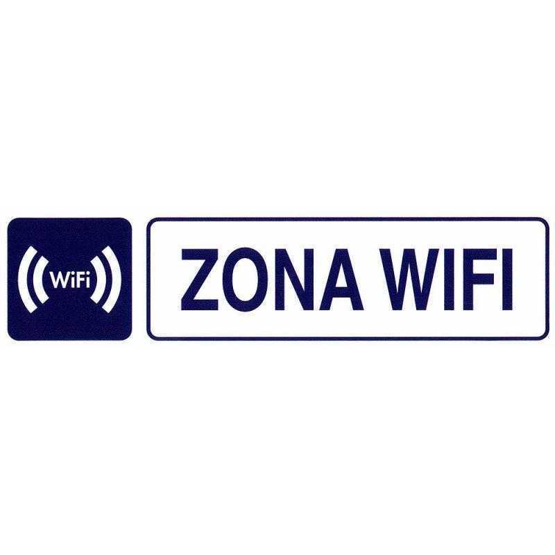 Rotulo adhesivo 250x63 mm. zona wifi
