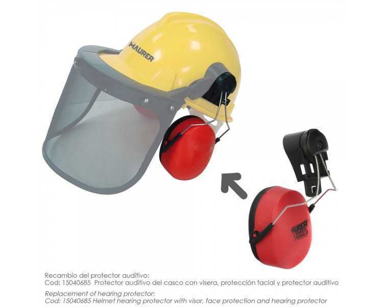 Recambio Protector Auditivo Para Casco Con Visera, Protector Facial De Rejilla y Protector Auditivo Maurer Modelo 99790