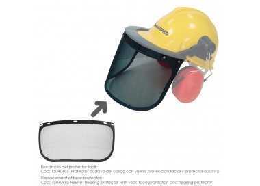 Recambio Protector Facial Para Casco Con Visera, Protector Facial De Rejilla y Protector Auditivo Maurer Modelo 99790 Recambio Protector Facial Para Casco Con Visera, Protector Facial De Rejilla y Protector Auditivo Maurer Modelo 99790