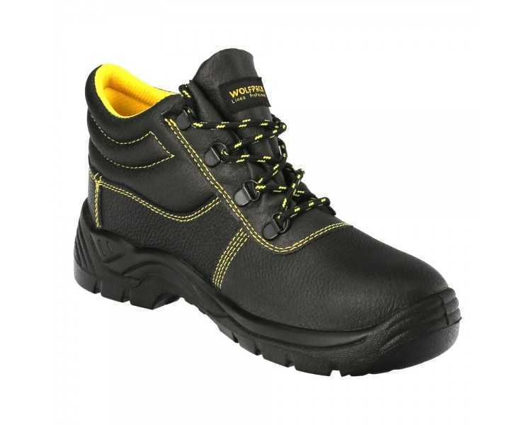 Botas Seguridad S3 Piel Negra Wolfpack Nº 44 Vestuario Laboral,calzado Seguridad, Botas Trabajo. (Par)