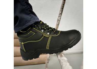 Botas Seguridad S3 Piel Negra Wolfpack Nº 39 Vestuario Laboral,calzado Seguridad, Botas Trabajo. (Par)