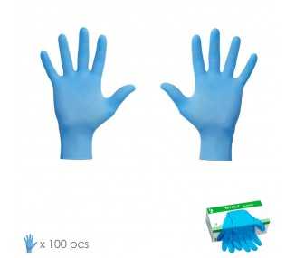 Guantes Nitrilo Desechables Talla M Caja 100 Unidades, Sin Polvo, Homologado CE, Texturizados, Caja Dispensador.