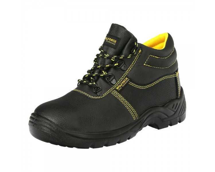 Botas Seguridad S3 Piel Negra Wolfpack Nº 36 Vestuario Laboral,calzado Seguridad, Botas Trabajo. (Par)