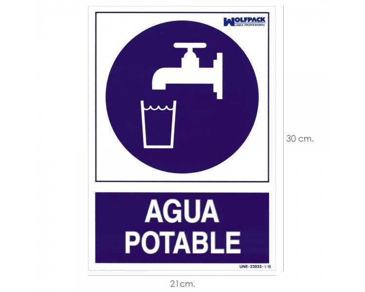 Cartel Agua Potable 30x21cm.