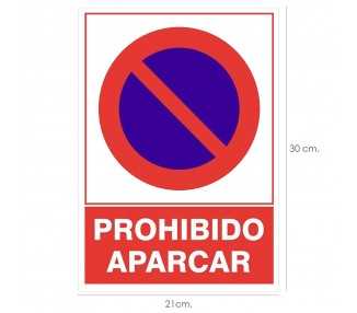 Cartel Prohibido Aparcar 30x21 cm.