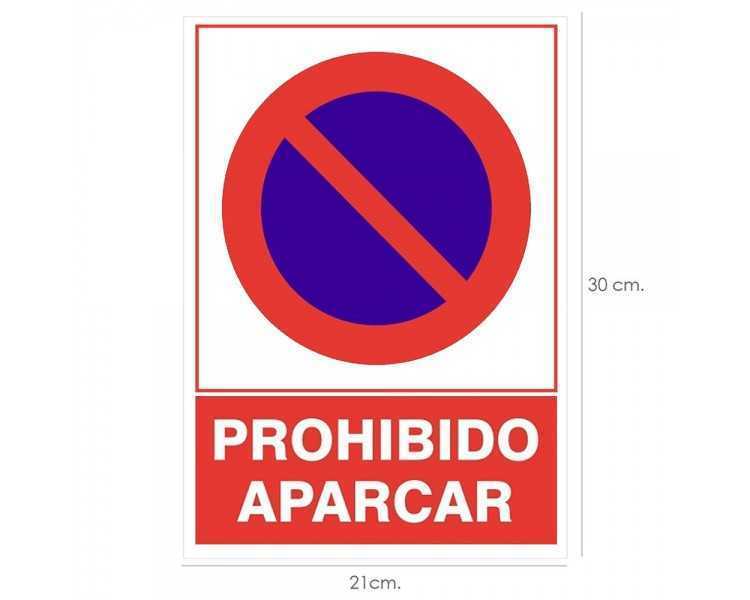 Cartel Prohibido Aparcar 30x21 cm.
