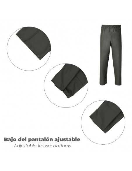 Traje de Agua Impermeable Verde Poliuretano Talla 7-L