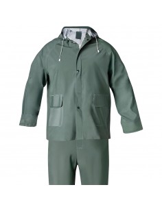 Traje de Agua Impermeable Verde Pvc Talla 7-L