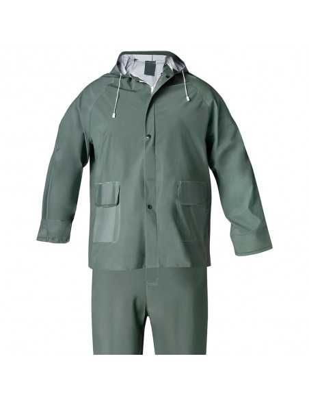 Traje de Agua Impermeable Verde Pvc Talla 7-L