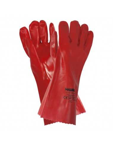 Guantes Pvc Rojo 35 cm. (Par)