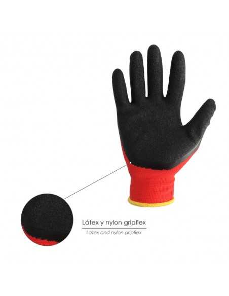 Guantes Latex / Nylon Gripflex Talla 8" (Par) Guantes Latex / Nylon Gripflex Talla 8" (Par)
