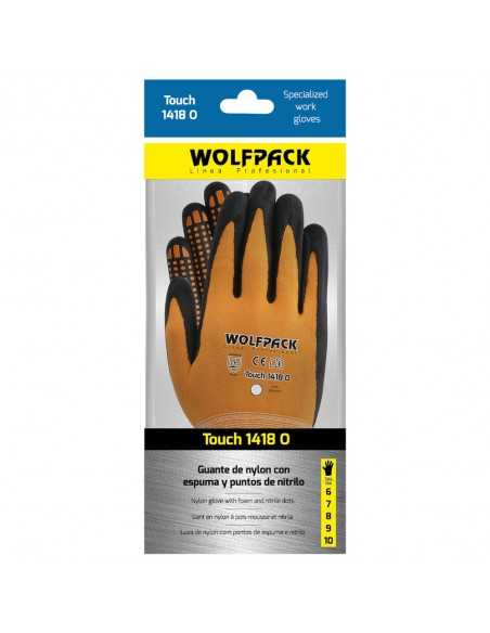 Guantes Nylon Con Palma En Foam y Puntos Nitrilo Touch 9" (Par)