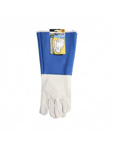 Guantes Piel Serraje Largos 40 cm. guante Resistente, Guante Comodo, Guantes De Trabajo, (Par)